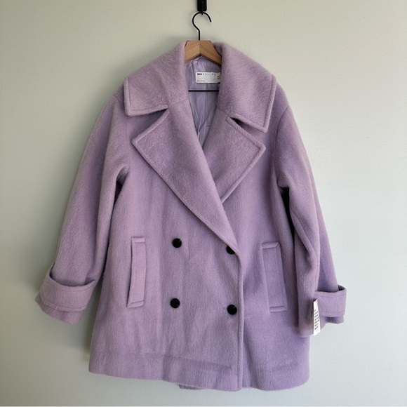 ASOS Design Smart Oversized Lilac Peacoat - Picture 5 of 9